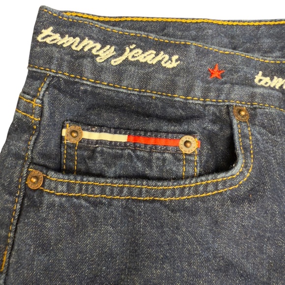Tommy Hilfiger Vintage Y2K 90’s Preppy Embroidered Logo Denim Shorts - Picture 8 of 15